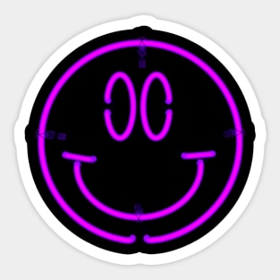 Neon Happy Face Sticker